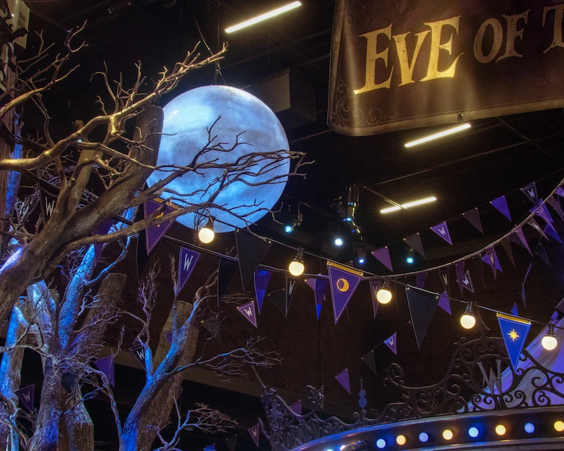 A full moon appears in this eery and spooky Wednesday themed festival for "Eve of the Outcasts."