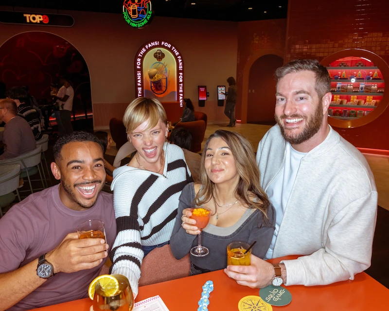 Group in Netflix Bites enjoying cocktails
