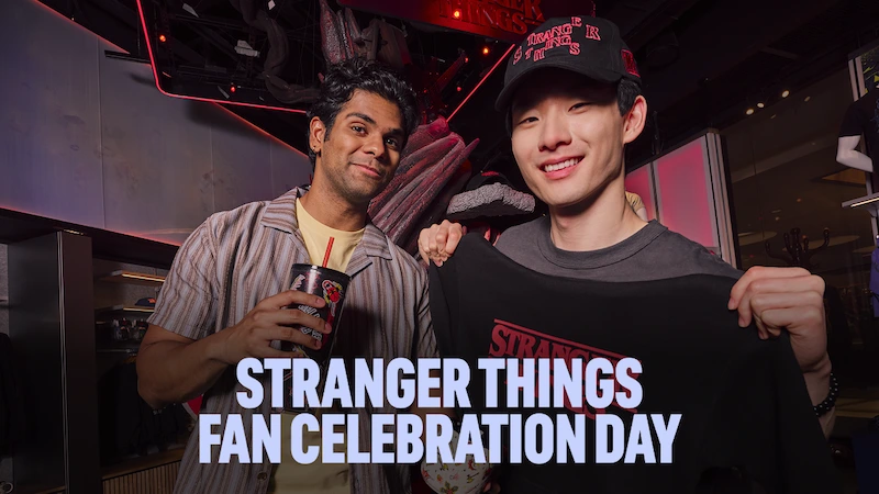 Fans with Stranger Things merch
