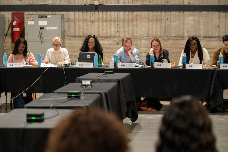 Edwina Findley as Sheila Cannon, executive producer Betsy Beers, executive producer Shonda Rhimes, showrunner and executive producer Paul William Davies, director Liza Johnson, Uzo Aduba and Park
