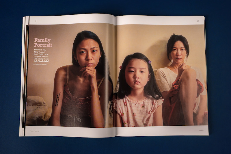 Spread from Tudum Magazine - Left-Handed Girl Feature