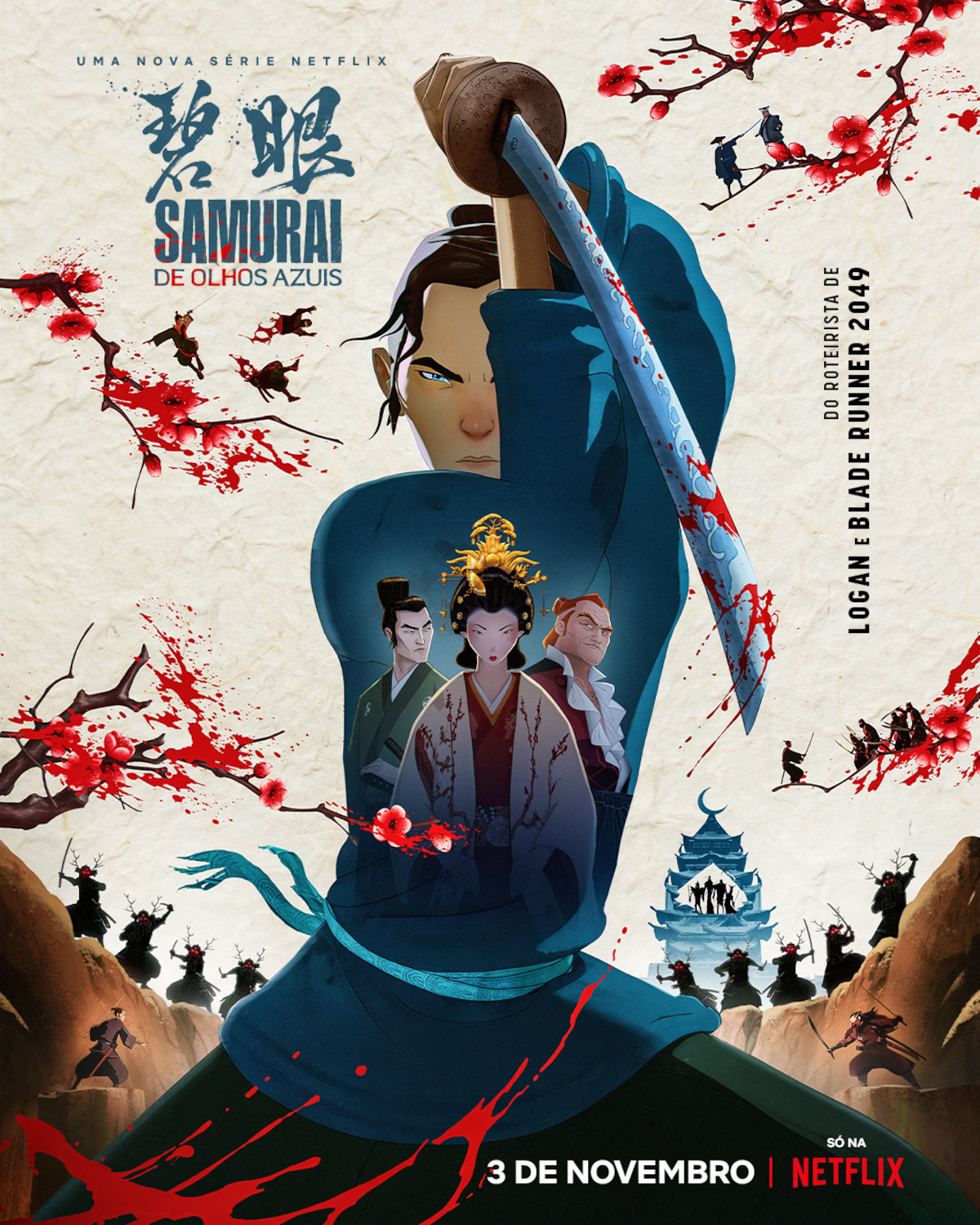 Arte de ‘Samurai de Olhos Azuis’.