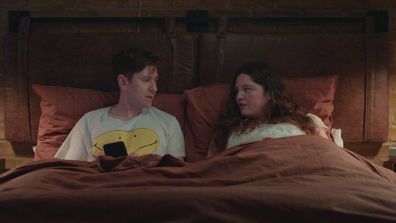 Michael Zegen and Megan Stalter in 'Too Much'