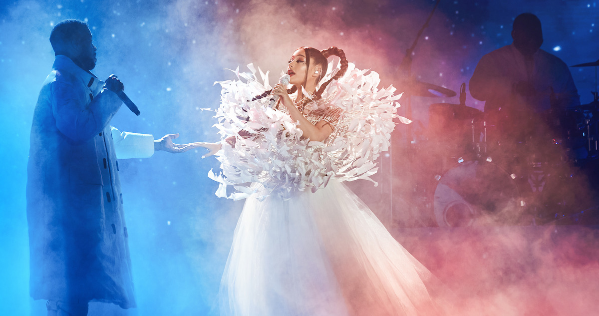 Watch Ariana Grande and Kid Cudi’s Otherworldly “Just Look Up” Performance Body