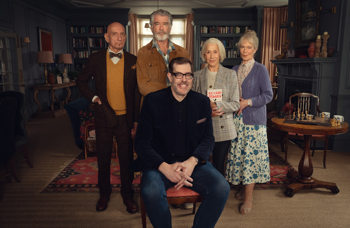 Sir Ben Kingsley as Ibrahim Arif, Pierce Brosnan as Ron Ritchie, Richard Osman - Author, Helen Mirren as Elizabeth Best, Celia Imrie as Joyce Meadowcroft