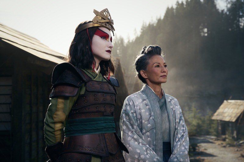 Maria Zhang as Suki, Tamlyn Tomita as Mayor Yukari in season 1 of 'Avatar: The Last Airbender'