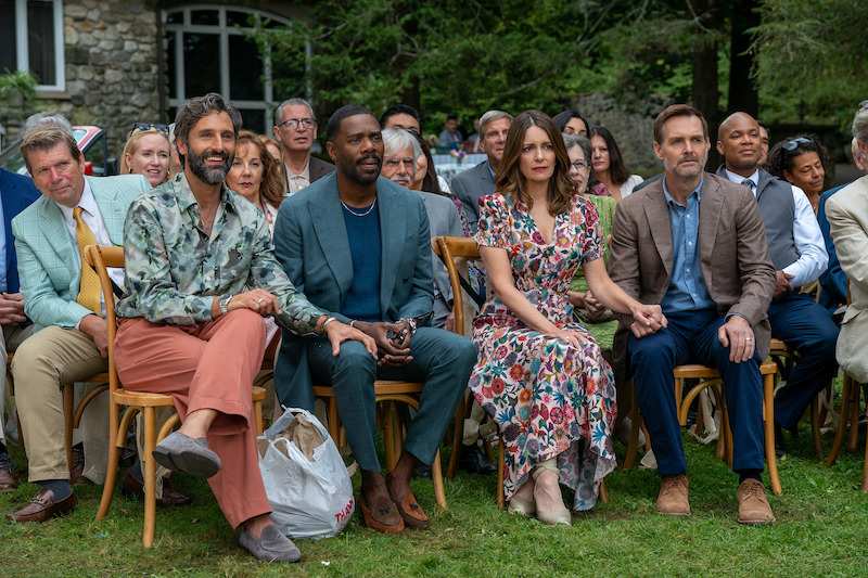 Marco Calvani as Claude, Colman Domingo as Danny, Tina Fey as Kate, and Will Forte as Jack in 'The Four Seasons'.