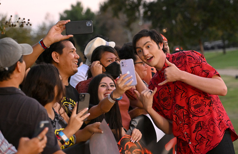 Gianni DeCenzo (Demetri) takes a selfie with fans.