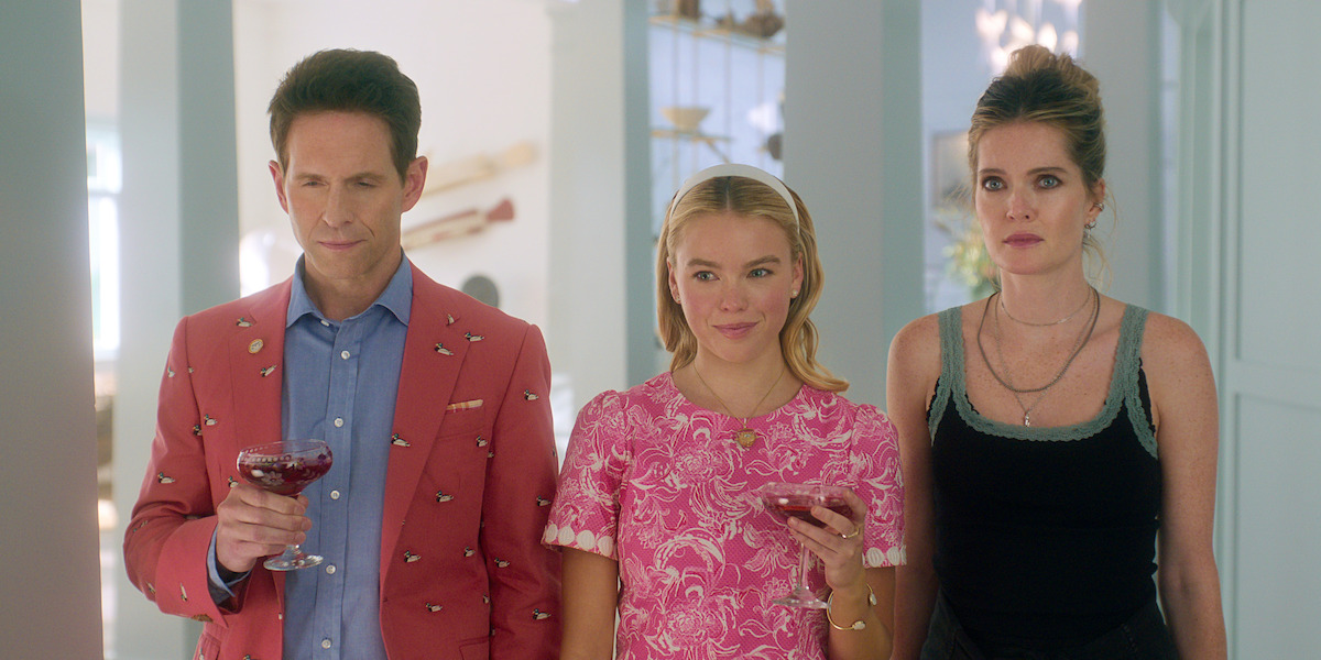 Glenn Howerton as Ethan, Milly Alcock as Simone, Meghann Fahy as Devon in ‘Sirens.’