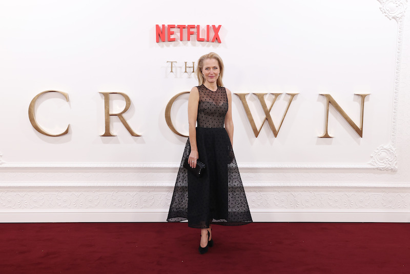 Gilliann Anderson attends The Crown finale celebration at The Royal Festival Hall.