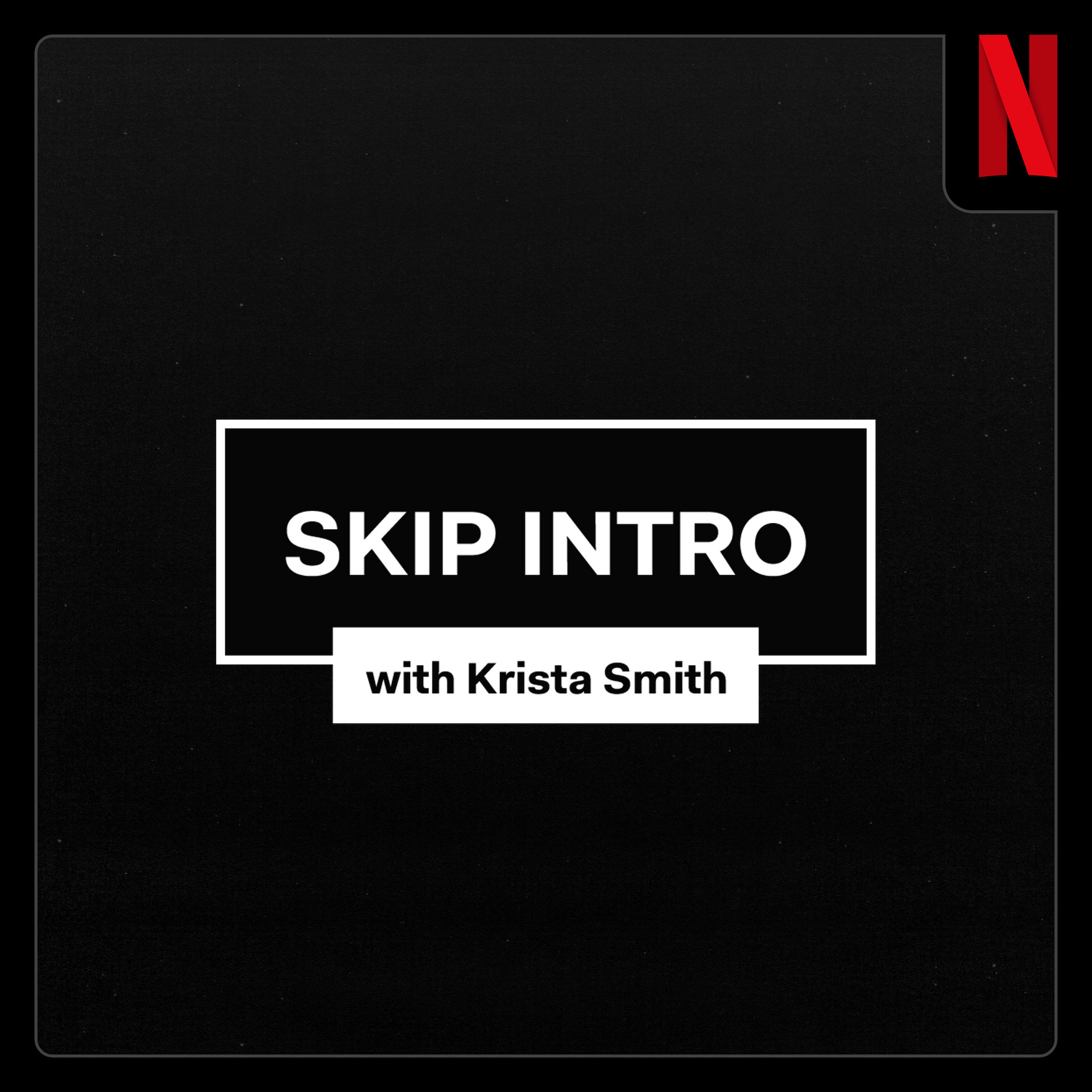 Skip Intro Key Art - A collage of the stars who have joined Krista Smith on the podcast
