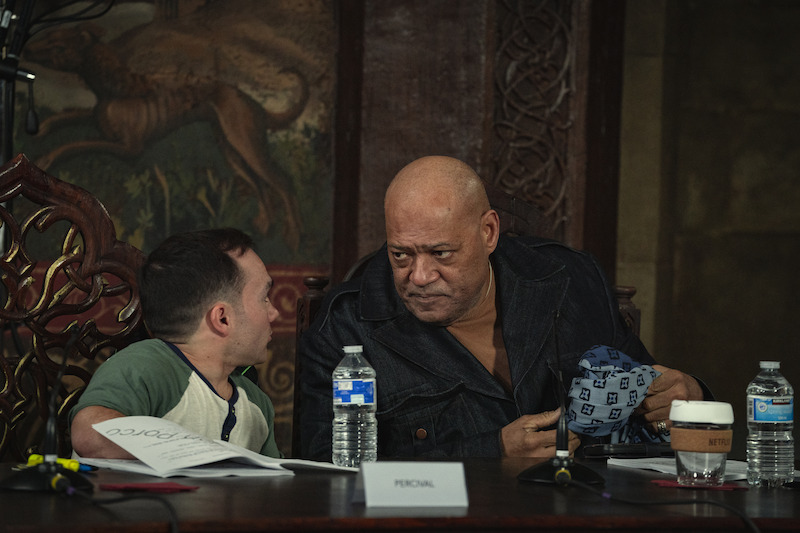 Laurence Fishburne at the table read for Season 4 of 'The Witcher'