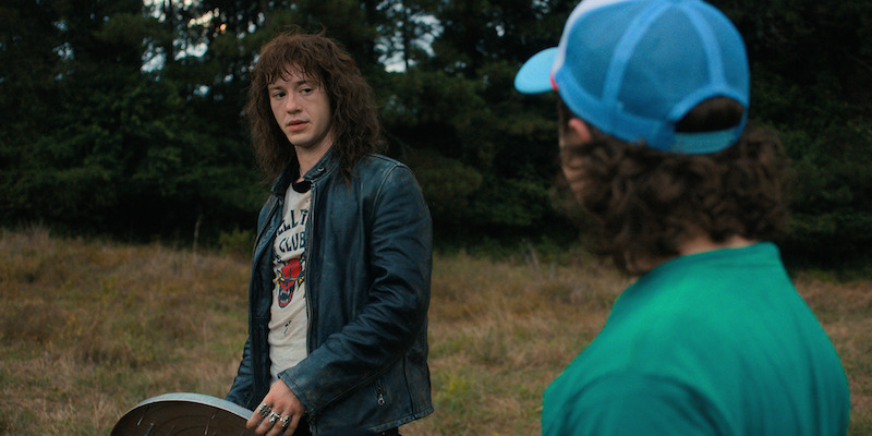 From left: Quinn as Eddie and Matarazzo as Dustin in Stranger Things Season 4, Volume 2. - See Over 100 Photos From ‘Stranger Things’ Season 4 Volume 2
