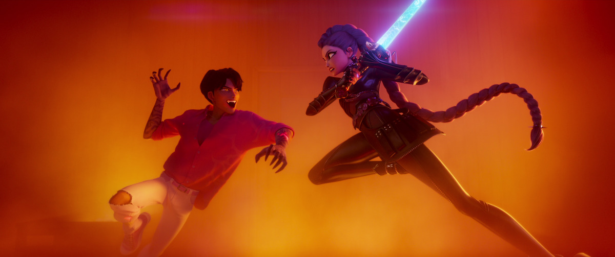 Jinu and Rumi in ‘KPOP Demon Hunters’