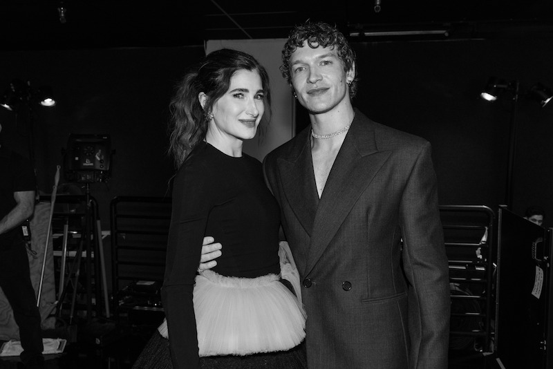 Kathryn Hahn and Connor Storrie pose together.