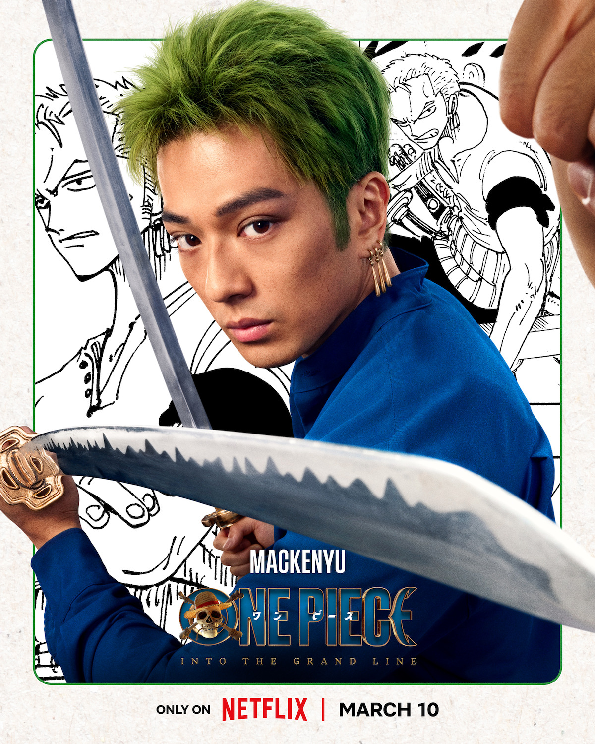 Key art poster of Mackenyu as Roronoa Zoro in ‘ONE PIECE’ Season 2
