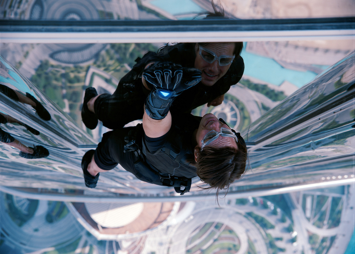 Tom Cruise as Ethan Hunt scales the side of a skyscraper in ‘Mission: Impossible - Ghost Protocol.’