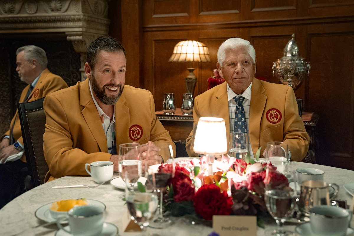 Adam Sandler as Happy Gilmore and Lee Trevino as himself in ‘Happy Gilmore 2’