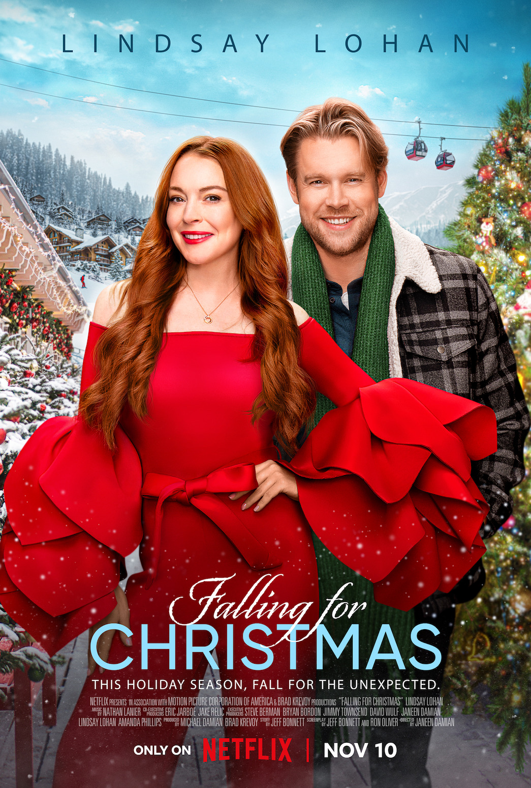 New Trailer and Photos Lindsay Lohan Rom-Com 'Falling for Christmas' - Netflix Tudum