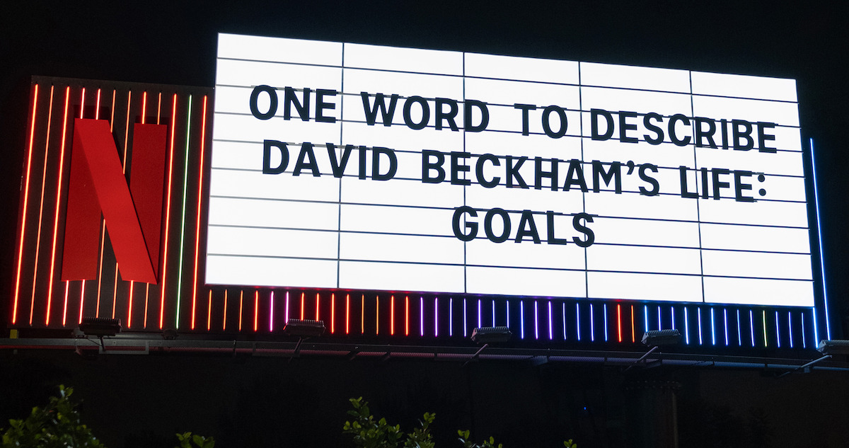 Sunset Billboard - ‘One Word to Describe David Beckham’s Life: Goals’