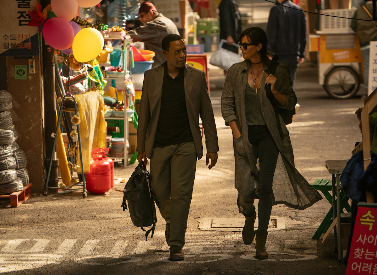 Chiwetel Ejiofor as Copley and Charlize Theron as Andy in ‘The Old Guard 2’
