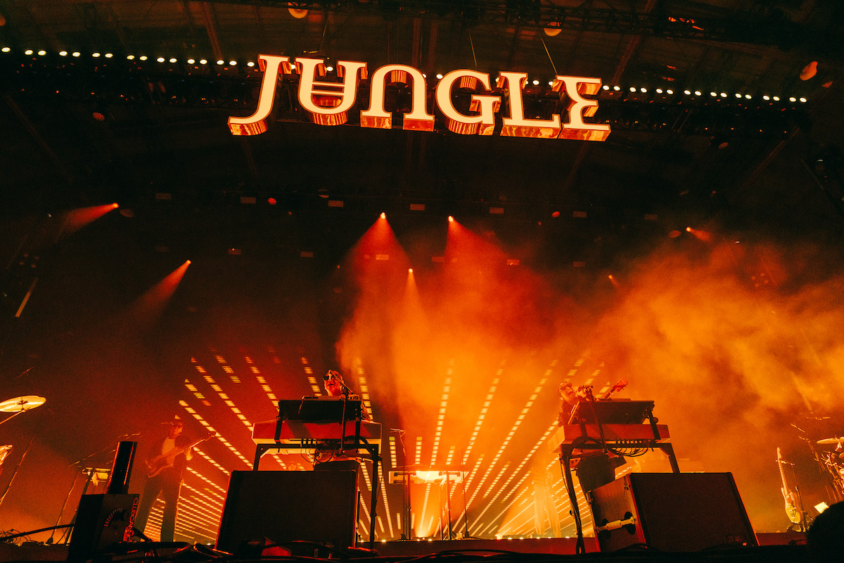 Jungle performing at Netflix’s Poguelandia 2024: A Netflix Outer Banks Experience at Barker Hangar on Nov. 2 in Santa Monica, California.