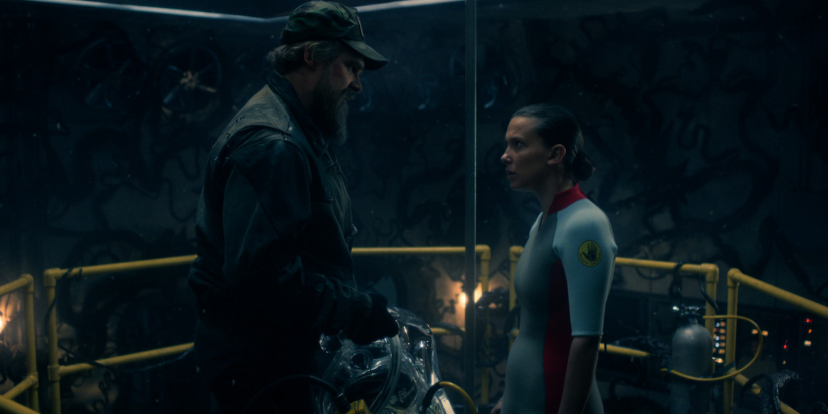 David Harbour as Jim Hopper and Millie Bobby Brown as Eleven in ‘Stranger Things 5’