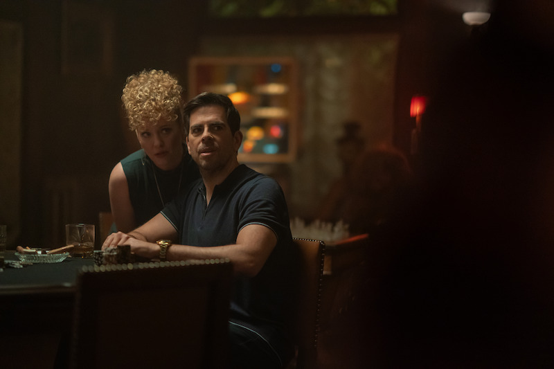 Dana Millican as Rebecca and Eli Roth as Blake in 'Night Always Comes.'