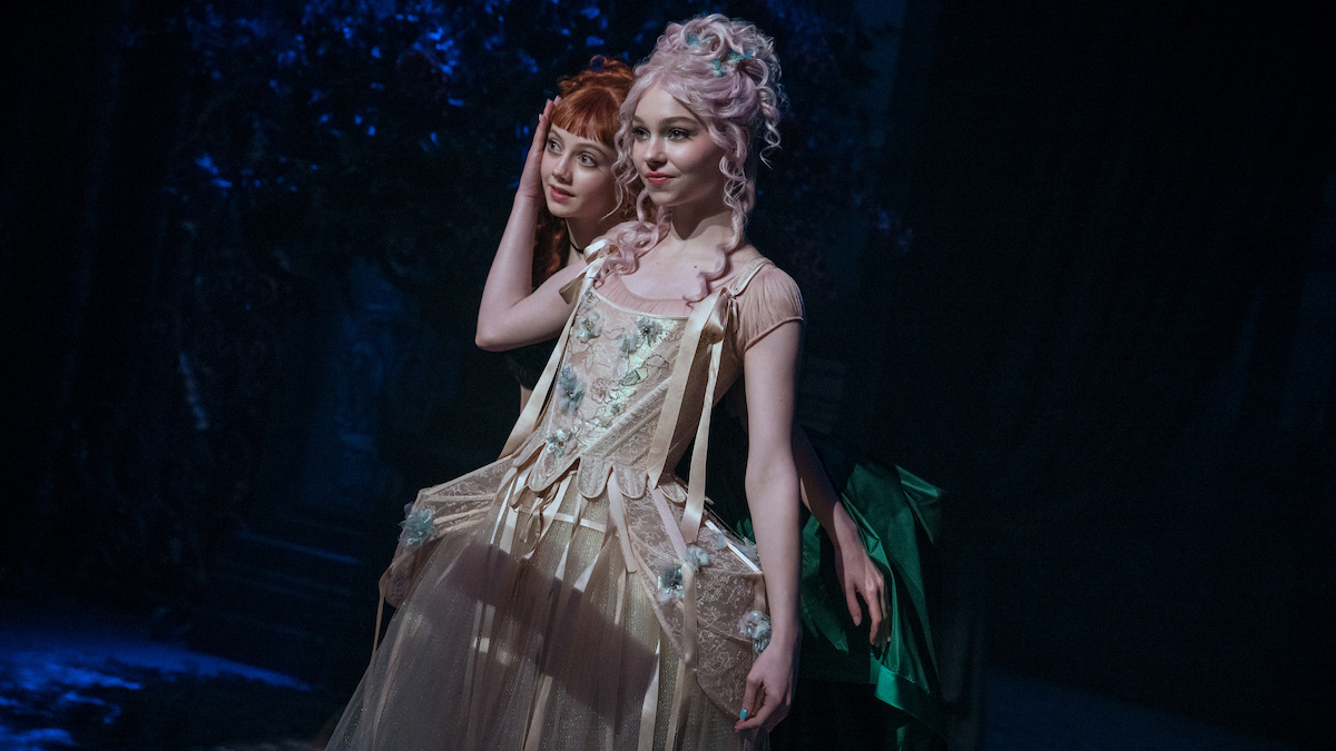 Evie Templeton as Agnes and Emma Myers as Enid in 'Wednesday' Season 2