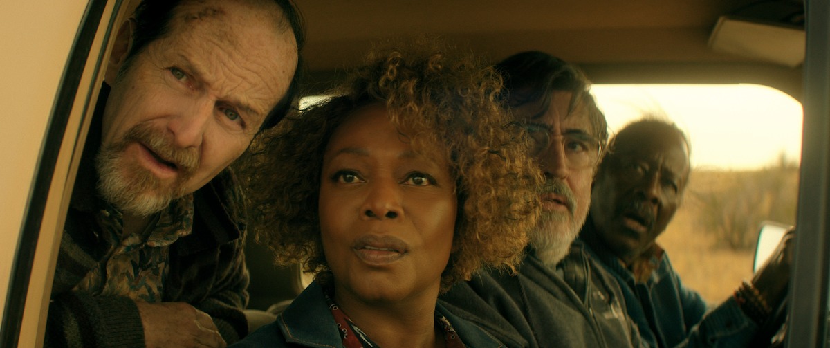 Denis O’Hare as Wally, Alfre Woodard as Judy, Alfred Molina as Sam, and Clarke Peters as Art in ‘The Boroughs’