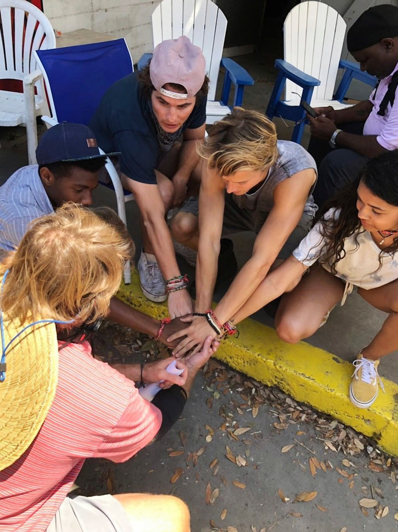 Jonathan Daviss, Rudy Pankow, Madison Bailey and Chase Stokes in Outer Banks Season 1 Behind-the-Scenes Photo Gallery.