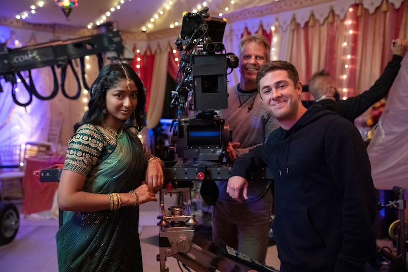 Maitreyi Ramakrishnan as Devi and Jaren Lewison as Ben Gross