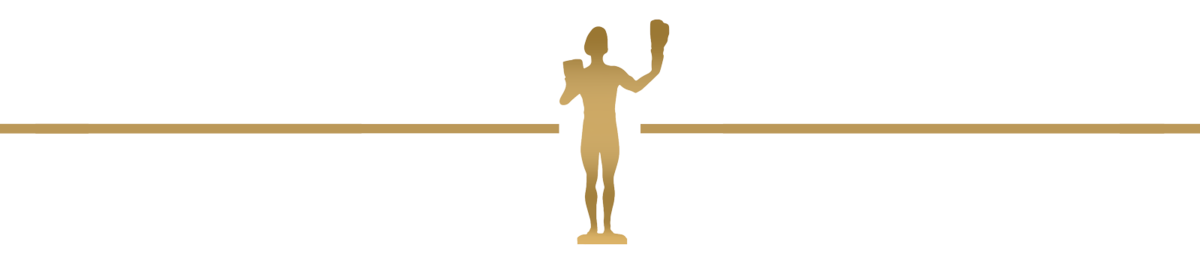 A photo of the SAG Statuette and a golden line