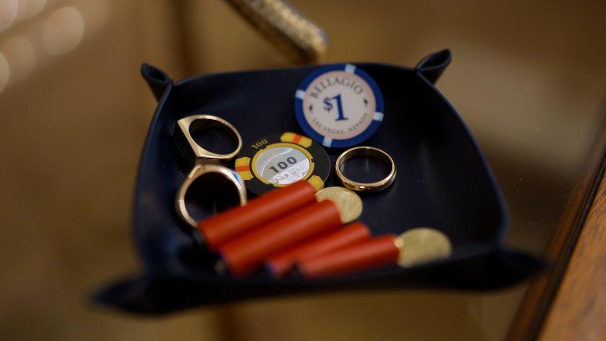 A bowl containing poker chips from Las Vegas in ‘The Mole’ season 2.