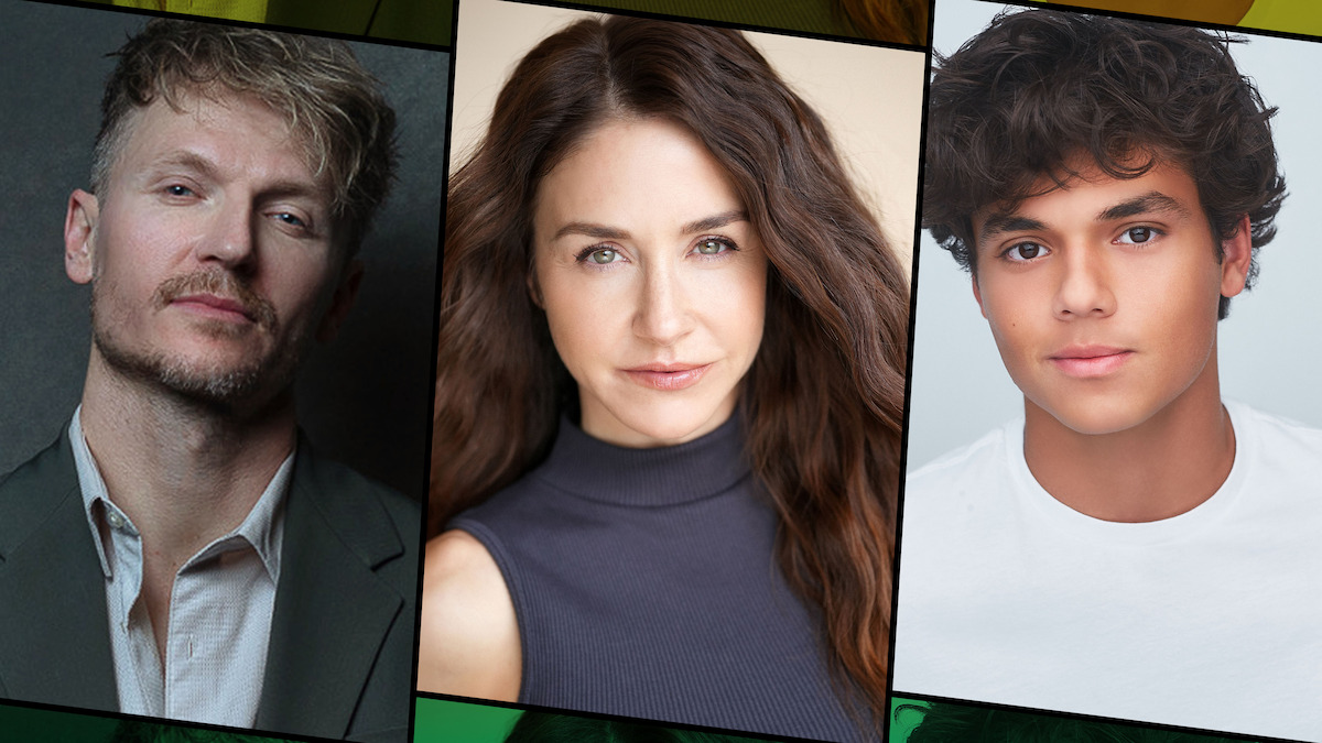 Three people in separate portrait shots: a man in a suit with a neutral expression, a woman with long hair in a sleeveless top, and a young man in a white shirt, all posing against plain backgrounds, giving a calm, professional mood.