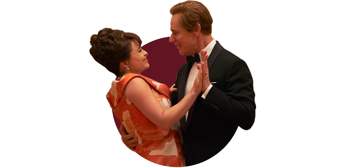 Princess Margaret (Helena Bonham Carter) and Antony Armstrong-Jones dancing together. 