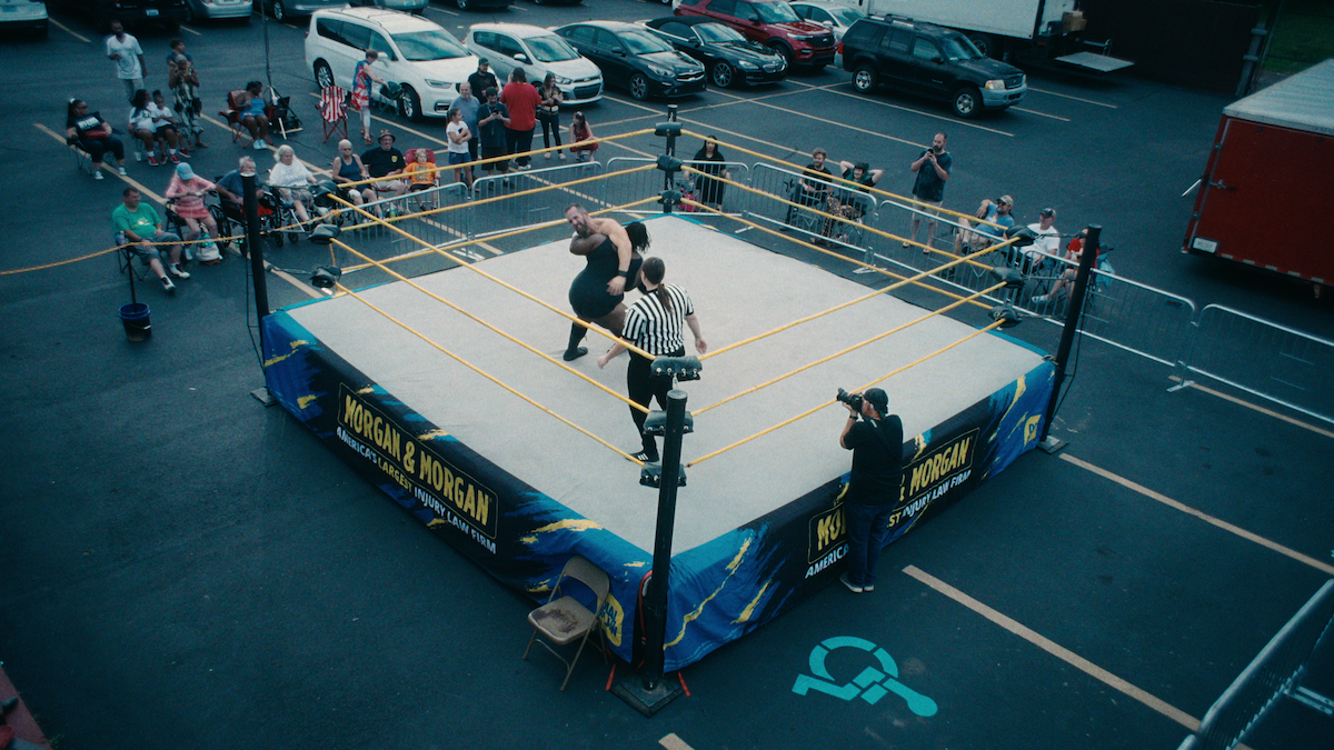  OVW wrestlers competing in a scene from Wrestlers.