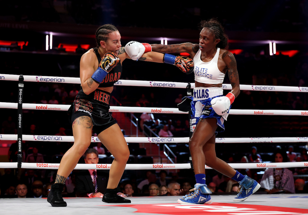 Cherneka Johnson and Shurretta Metcalf in boxing ring