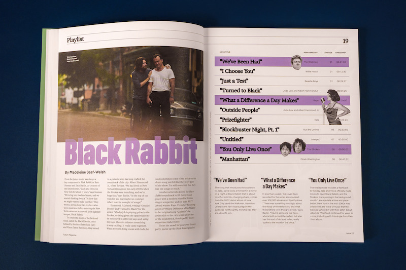 Spread from Tudum Magazine - Playlist from Black Rabbit
