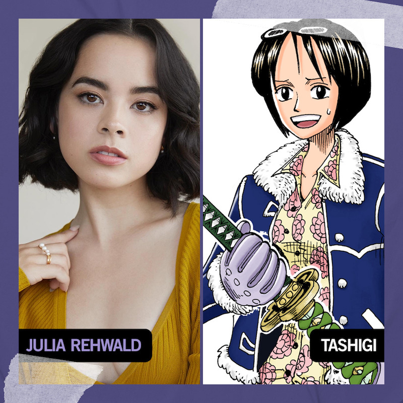 Julia Rehwald (Star Wars Young Jedi Adventures) as Tashigi in ‘One Piece’ Season 2.