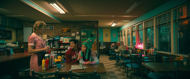 Noah Centineo as Peter Kavinsky and Lana Condor as Lara Jean.