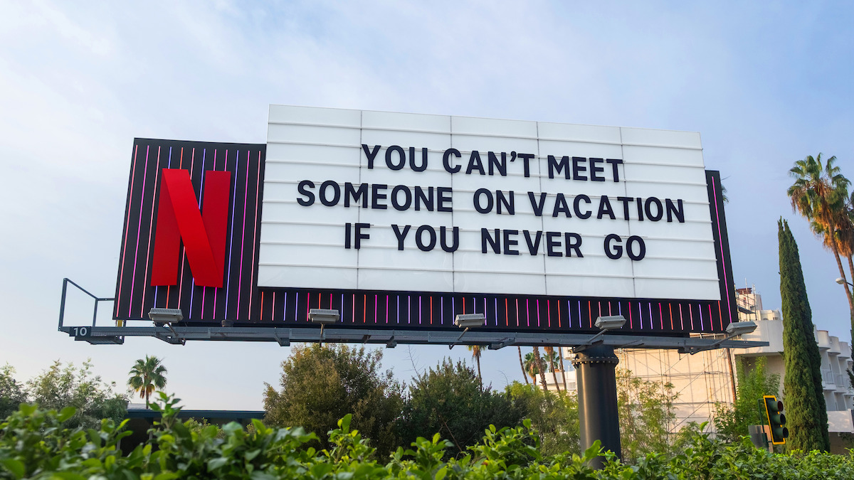 Sunset Blvd Marquee for ‘People We Meet on Vacation’ “You can’t meet someone on vacation if you don’t ever go.”