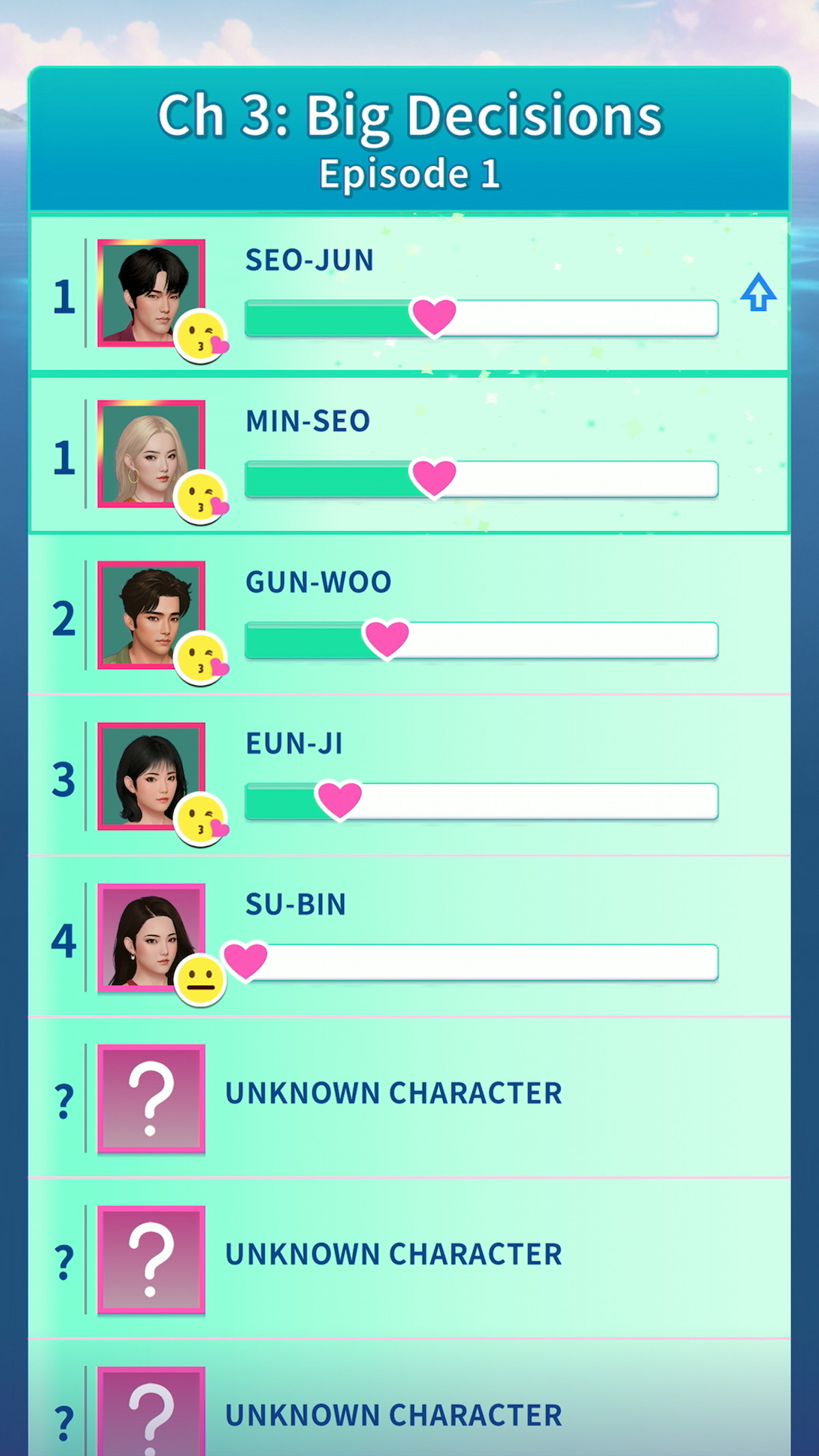 Big Decisions choices in Singles Inferno