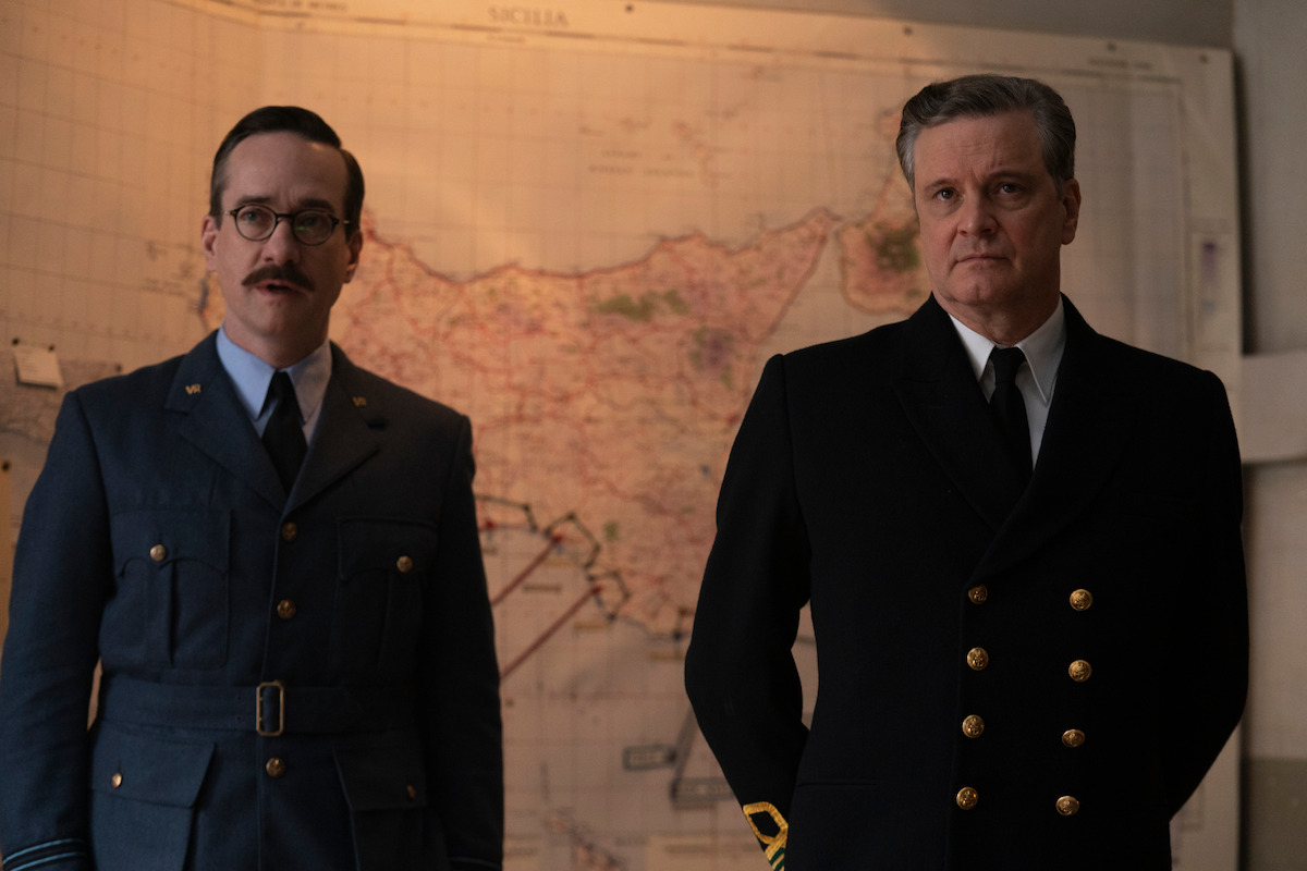 Charles Cholmondeley (Matthew Macfayden) and Ewen Montagu (Colin Firth) work together to deceive the Nazis in Operation Mincemeat.