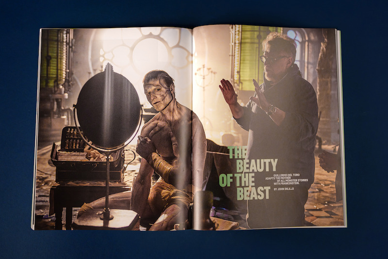 Spread from Tudum Magazine - Frankenstein Feature