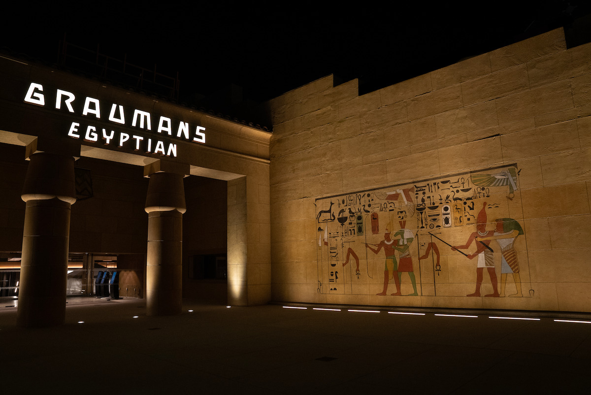 An exterior shot of the Egyptian Theatre 