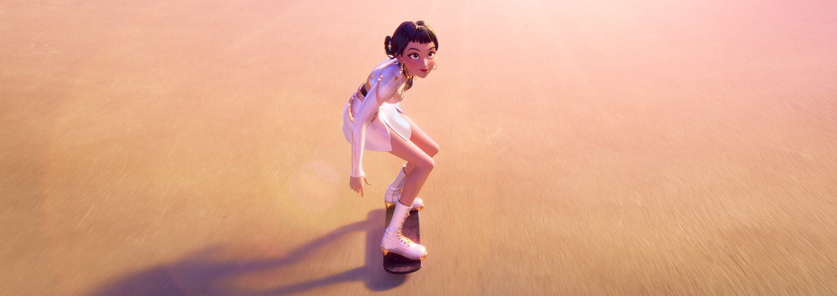 Zoey skateboards in ‘KPop Demon Hunters’