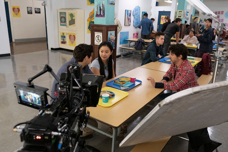 Noah Centineo as Peter Kavinsky, Lana Condor as Lara Jean Covey, and Director Michael Fimognari.