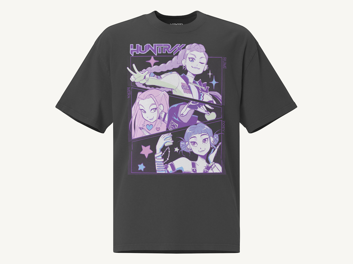 KPop Demon Hunters HUNTR/X Oversized Faded T-Shirt