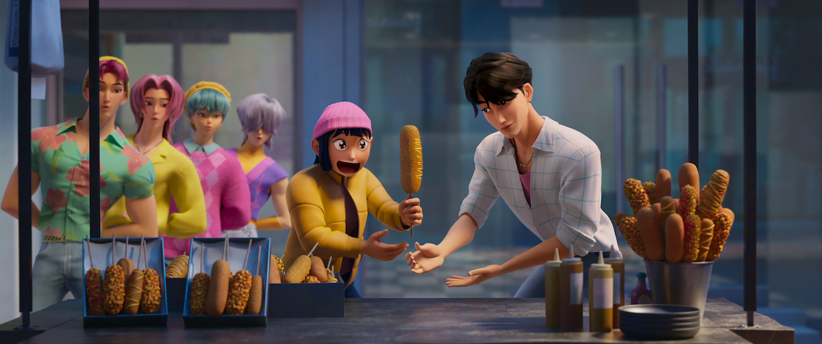 Jinu serves a hot dog in ‘KPop Demon Hunters’